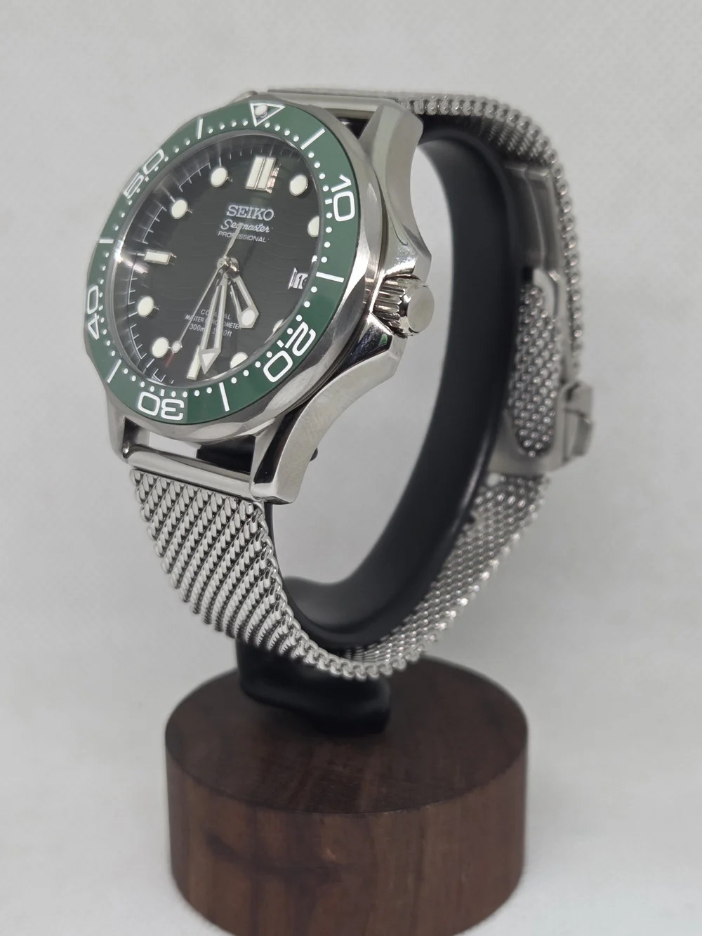 Custom 41mm Automatic Seiko Mod Watch Dark Green Seamaster NH35
